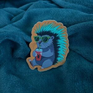 Porcupine Sticker with Sunglasses